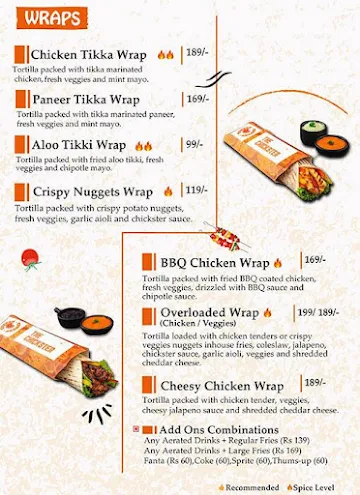 The Chickster menu 