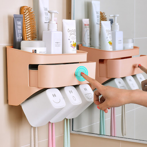 Title 6, Wall hanging toothbrush holder rack, free punch...
