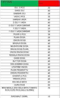 Venkateswara Parlour menu 1