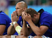 Italy's Sergio Parisse reacts during their Rugby World Cup Pool B match against the Springboks of South Africa. 