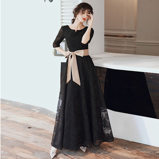 Title 3, Korean Style Banquet Evening Dress White Lace