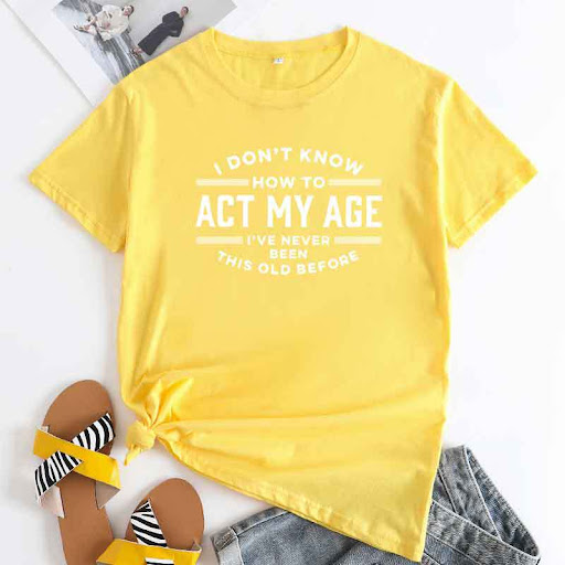 Title 15, Womens letter print cotton round neck short sl...