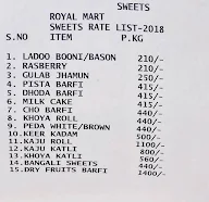 Royal Mart Sweets Bakery menu 1