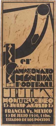 Official poster for the opening match of the 1930 FIFA World Cup