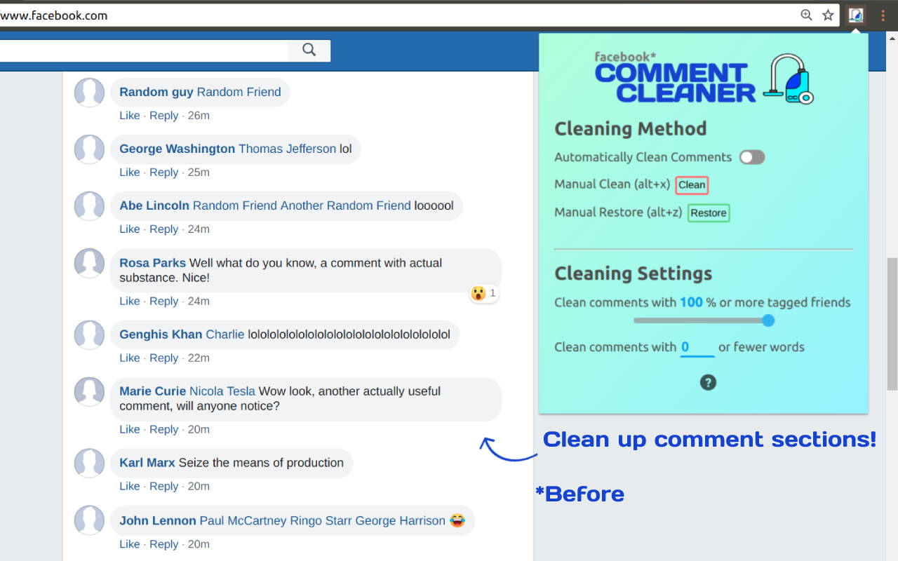 Comment Cleaner for Facebook™ Preview image 3