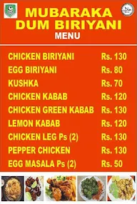 Mubaraka Dum Biriyani menu 2