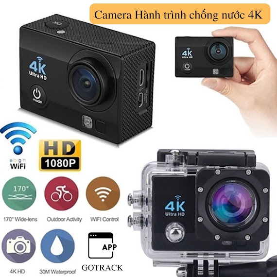 Camera Hành Trình Chống Nước Chông Rung 4K Sport Ultra Hd Dv, Kết Nối Wifi - Camera Hành Trình Xe Máy Wifi