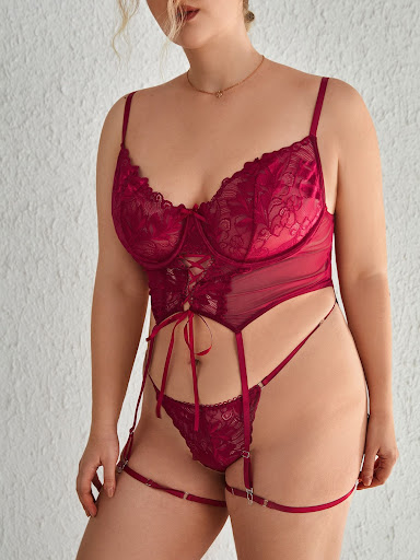 Title 6, Plus Size Embroidery Steel Ring One-piece With ...
