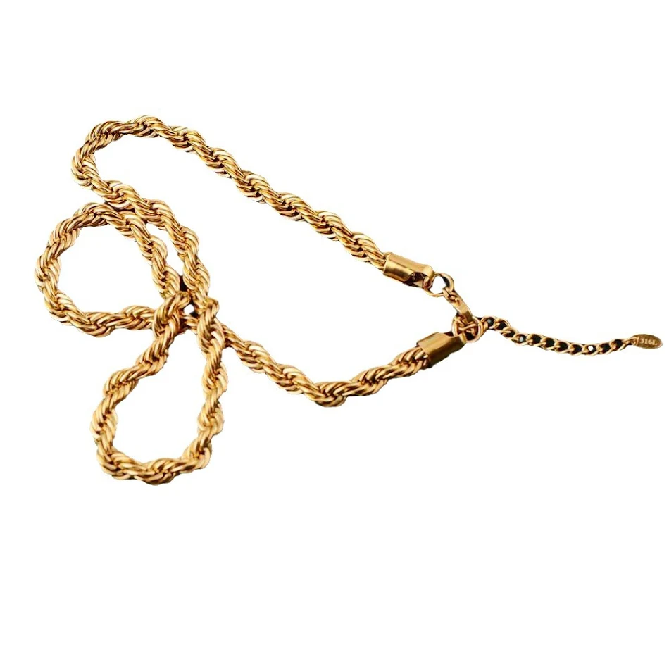Rock Hip Hop Chunky Ketting Roestvrij Staal 24k Echt Goud Verguld - Maak een statement met deze opvallende en stijlvolle ketting.