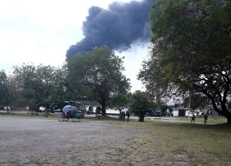 Thick smoke billows following al Shabaab attack on Camp Simba KDF-US military base in Lamu county on Manda Bay on January 6.