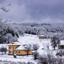 Houses on snow