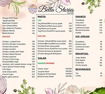 Bella Stories menu 