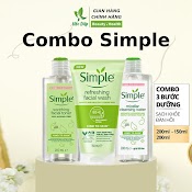 Combo Sữa Rửa Mặt Simple + Toner Nước Hoa Hồng Simple + Nước Tẩy Trang Simple Kiềm Dầu Ngừa Mụn - Mộc Diệp