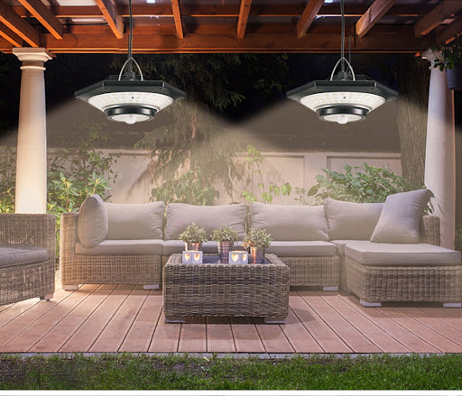 Title 3, 228LED Motion Sensor Solar Chandelier with Remo...