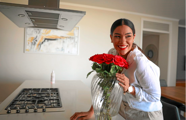 Miss South Africa Sasha Lee Olivier at her Central Square apartment in Sandton still plans to raise R1.2m for rape comfort packs.