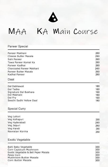 Maa Ki Rasoi menu 