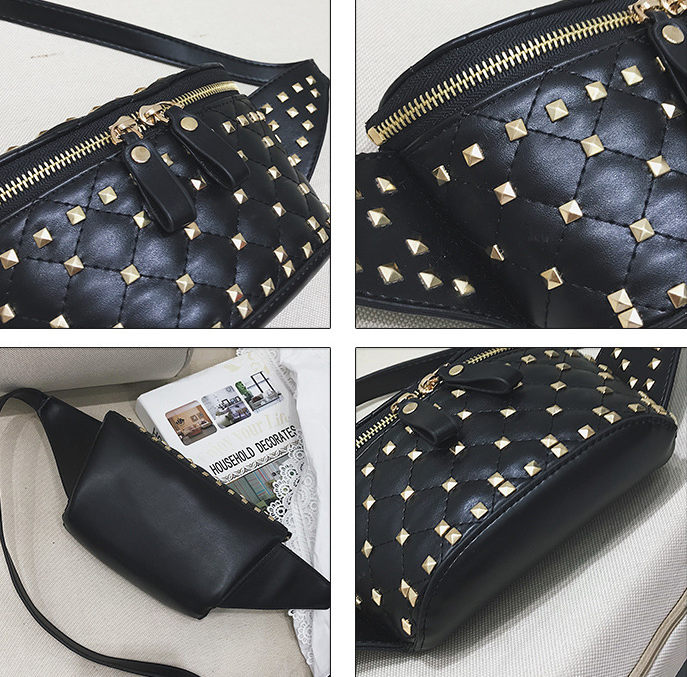 Studded rhombic pocket — Stijlvolle en veilige opbergruimte voor uw essentials. Perfect voor elke outfit en gelegenheid, combineert elegantie en functionaliteit.