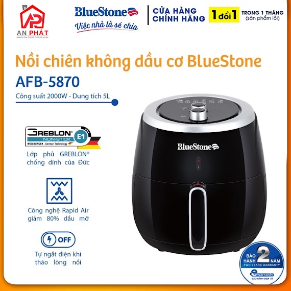 Nồi Chiên Không Dầu Cơ 5L Bluestone Afb - 5870 - Hàng Chính Hãng