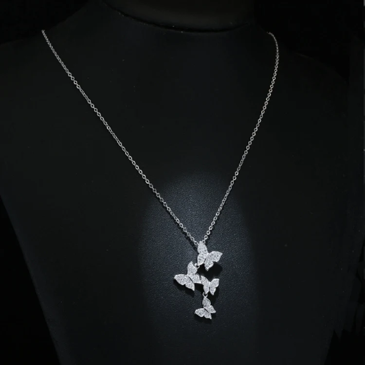 Butterfly and diamond necklace