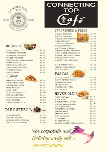 Connecting Top Cafe menu 