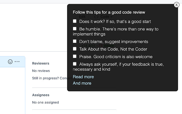 Nice Code Review chrome extension