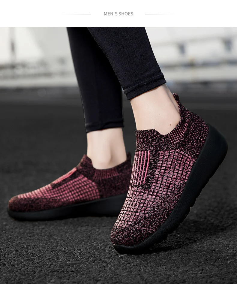 Title 3, Baskets slip-on décontractées en maille extensi...