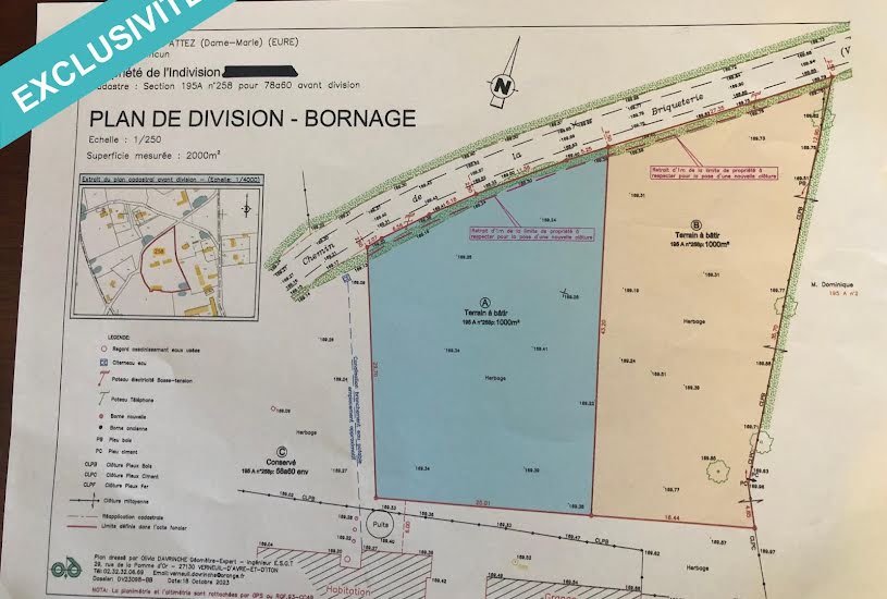  Vente Terrain à bâtir - 1 000m² à Dame-Marie (27160) 