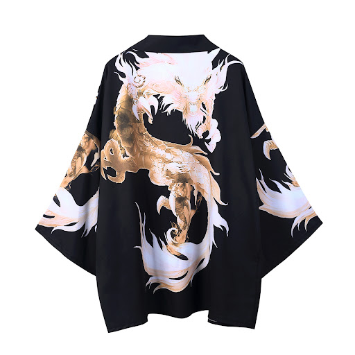 Title 6, Printed Loose Kimono Jacket. Lightweight and st...