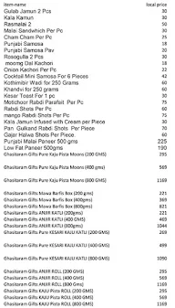 Ghasitaram Sweets N Gifts menu 6