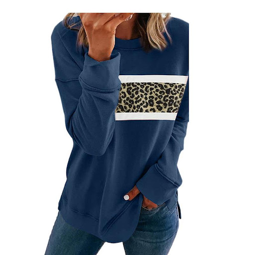 Title 4, Pattern Print Long-Sleeved Round Neck Casual Sw...