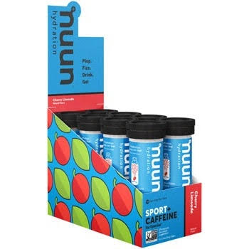 Nuun Electrolytes + Caffeine Hydration Tablets: Cherry Limeade, Box of 8 Tubes