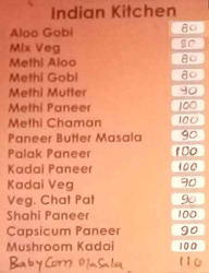 Sri Sai Veg Point menu 1