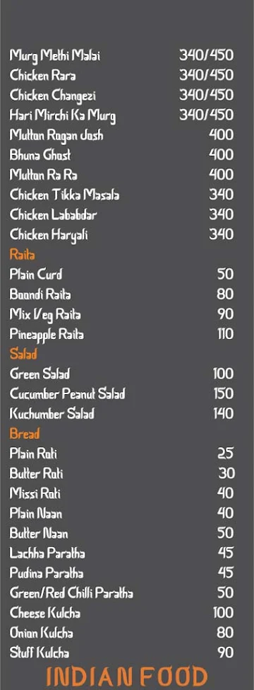 Moh Maya Cafe menu 