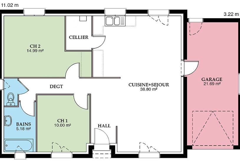  Vente Terrain + Maison - Terrain : 1 000m² - Maison : 90m² à Nérondes (18350) 