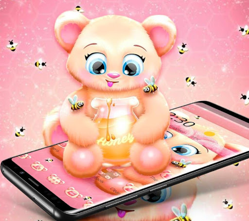 Pink Cartoon Teddy Bear Theme
