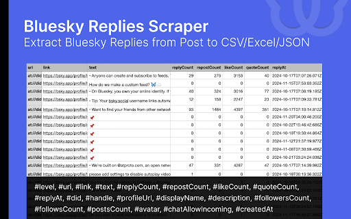 SkyReplies - Bluesky Replies Export Tool Preview 2