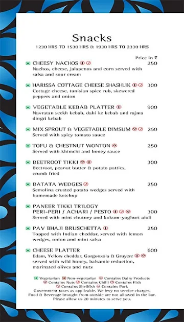 Neptune Bar and Lounge- Fortune Miramar menu 