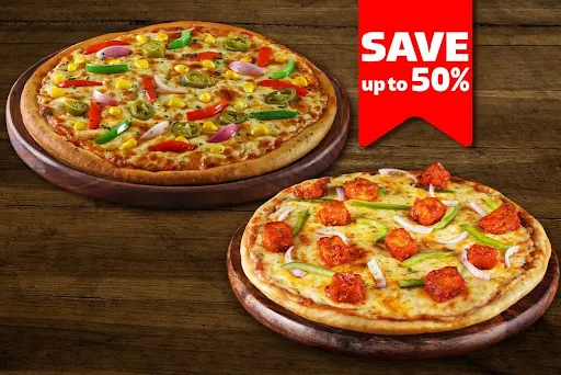 2 Medium Veg Pizza Starting At Rs 549 (Save Upto 50%)