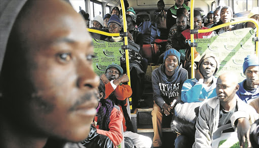 DEALING WITH ADDICTION: A group of nyaope addicts leaving Hammanskraal Community Centre to get help at the Fabian and Florence Ribeiro Rehab Centre. The person mentioned in the report is not in the picture. Photo: Ziphozonke Lushaba