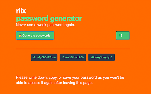 riix Password Generator