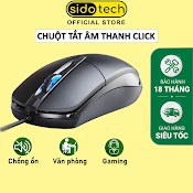 Chuột Máy Tính Có Dây Văn Phòng Gaming Sidotech P20 Giá Rẻ Silent Tắt Âm Chống Ồn Dpi 1200 Chơi Game Cho Laptop