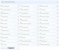 Mcrennett Cakes menu 1