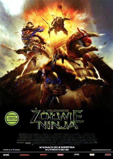 Przód ulotki filmu 'Wojownicze żółwie ninja'