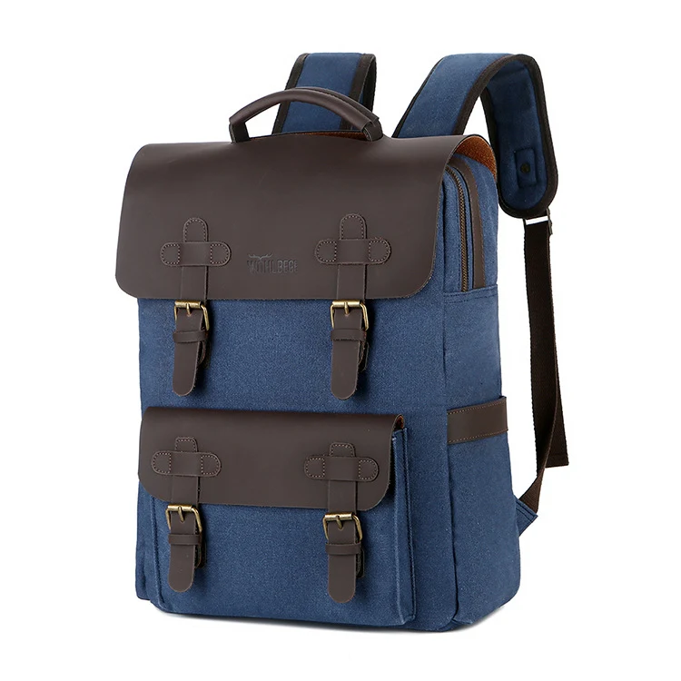 Sac à Dos Homme Toile pour Ordinateur Portable, Casual, Voyage, Outdoor. Confortable et résistant. Idéal pour le travail et les loisirs.