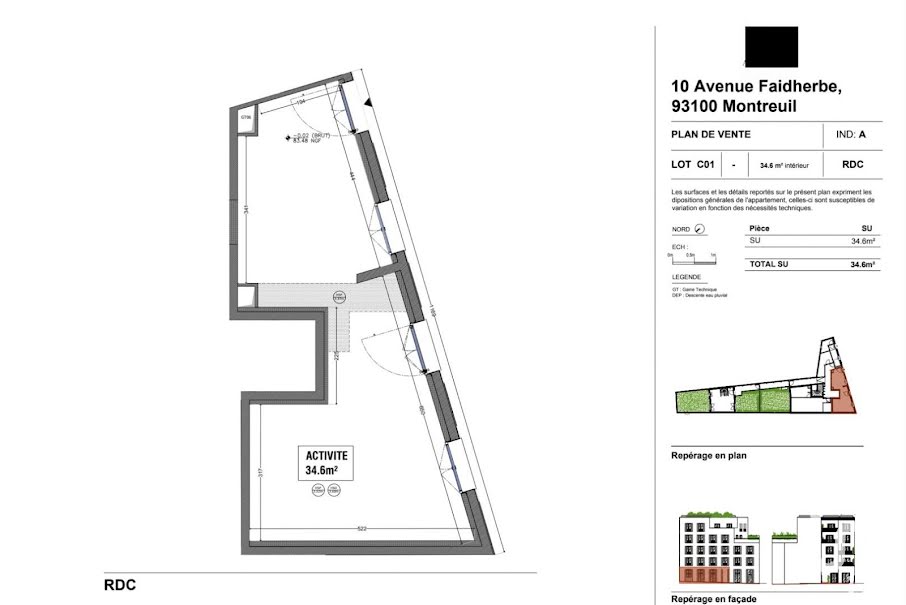 Vente locaux professionnels  34 m² à Montreuil (93100), 255 000 €