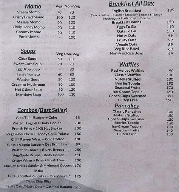 The Bistro Lighthouse menu 