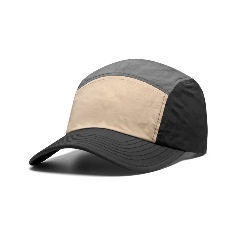 Men's Simple Quick-drying Baseball Cap with Curved Brim, Five-panel Color Matching Design, perfect for sports and everyd