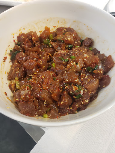 Did some experimenting with tuna poke, came up with this recipe. It's a big hit with friends even though a it pricey to make.  