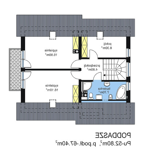 BW-18 podpiwniczony - Rzut poddasza