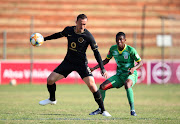 Samir Nurkovic of Kaizer Chiefs challenged by Bonginkosi Makume of Baroka during the Absa Premiership match between Baroka FC and Kaizer Chiefs at Bidvest Stadium on September 05, 2020 in Johannesburg, South Africa.